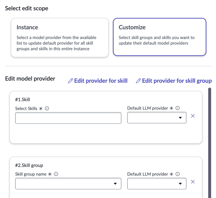 Custom edit model provider