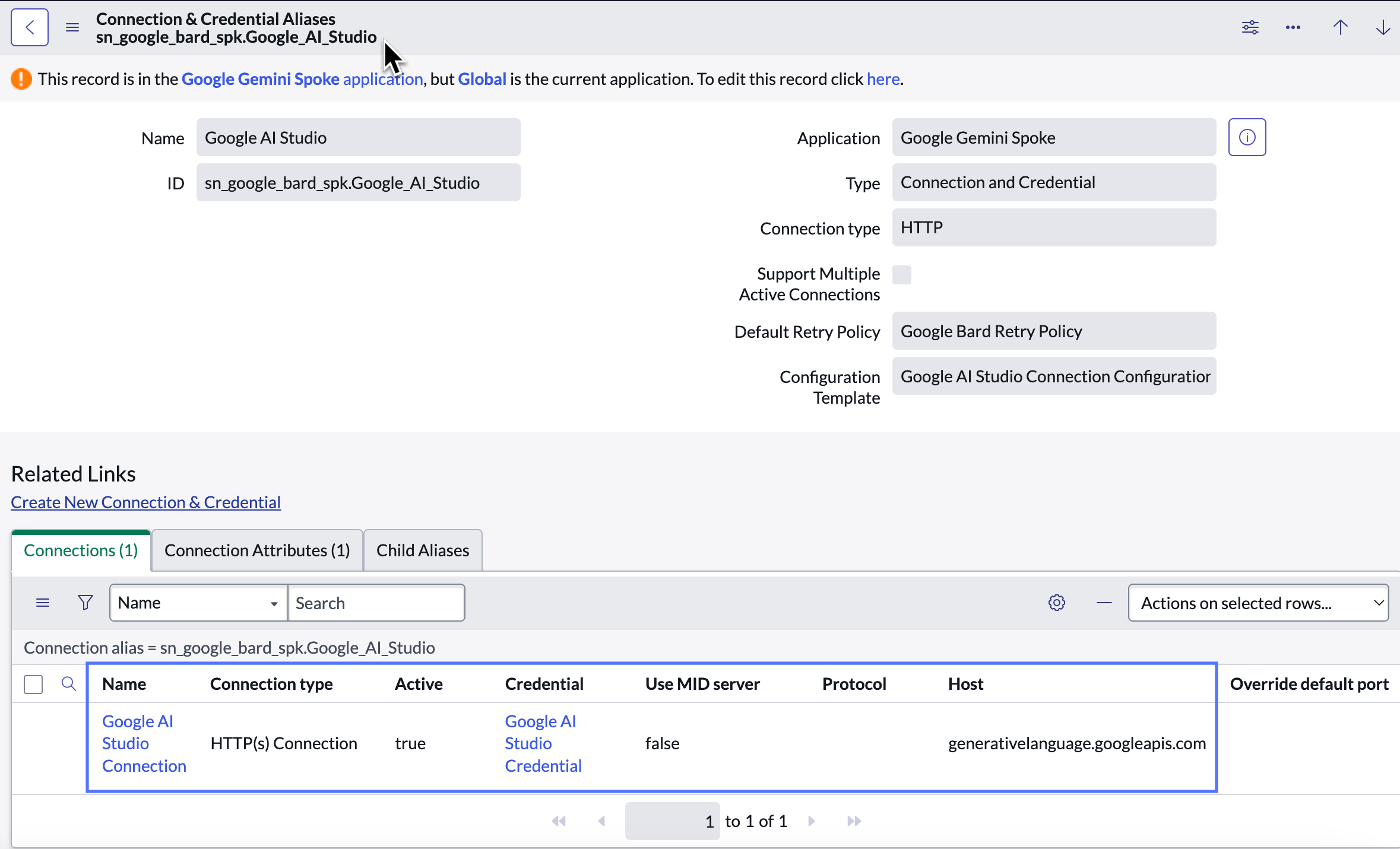 Complete connection for Google AI Studio.