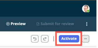 Select the button to activate the playbook