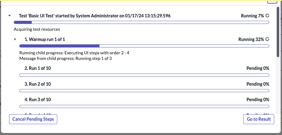 Running a performance test