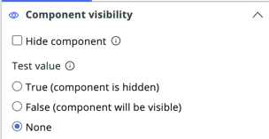 Component visibility options in the configuration tab.