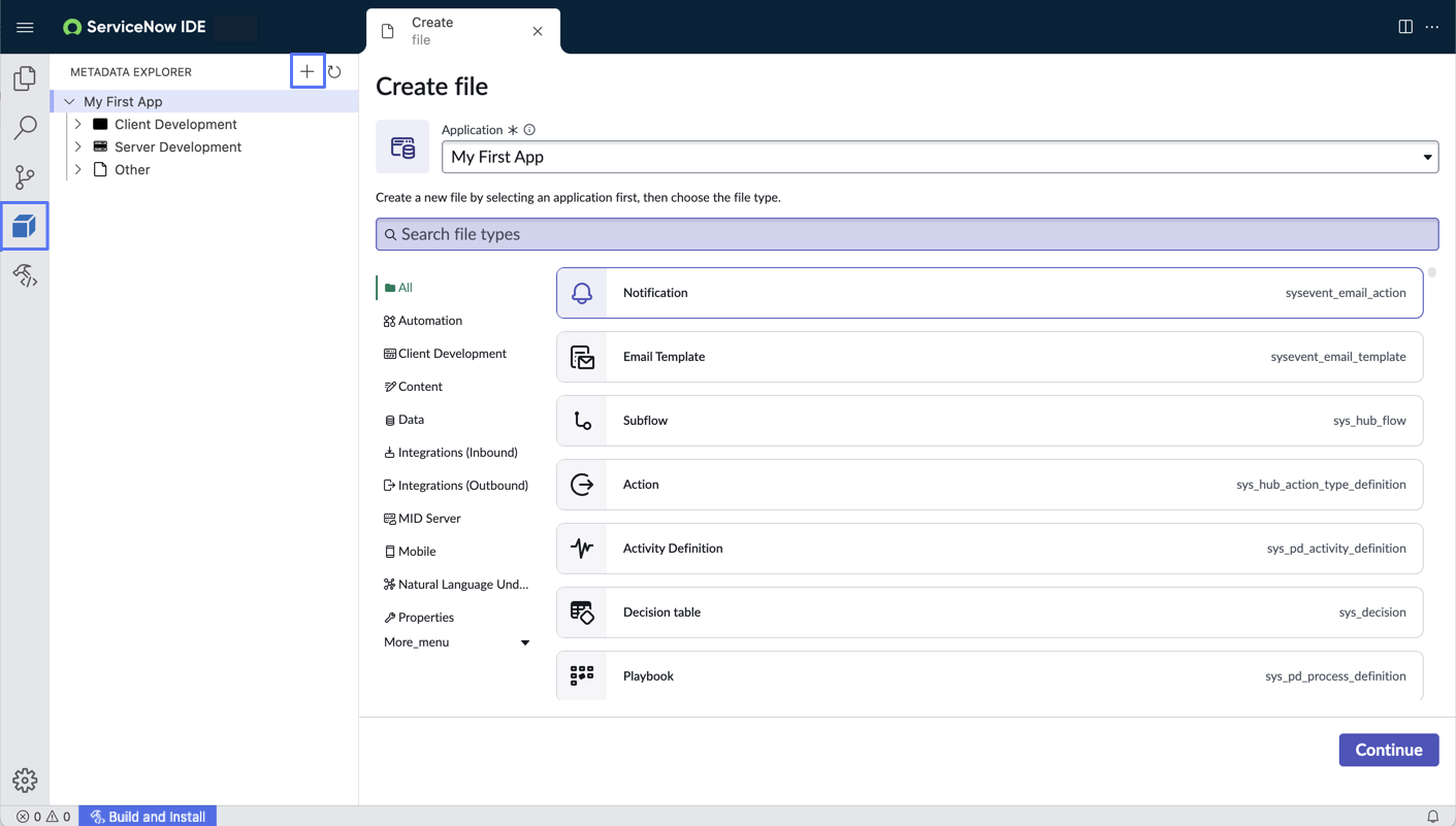 Metadata Explorer view