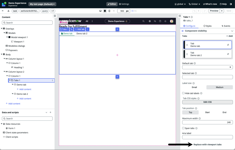 Replace with viewport tabs option.