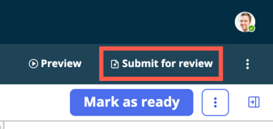 Select Submit for review to request deployment