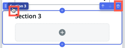Hover over the section name to edit it