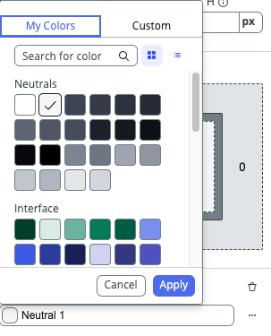 Background color options on the List tab.