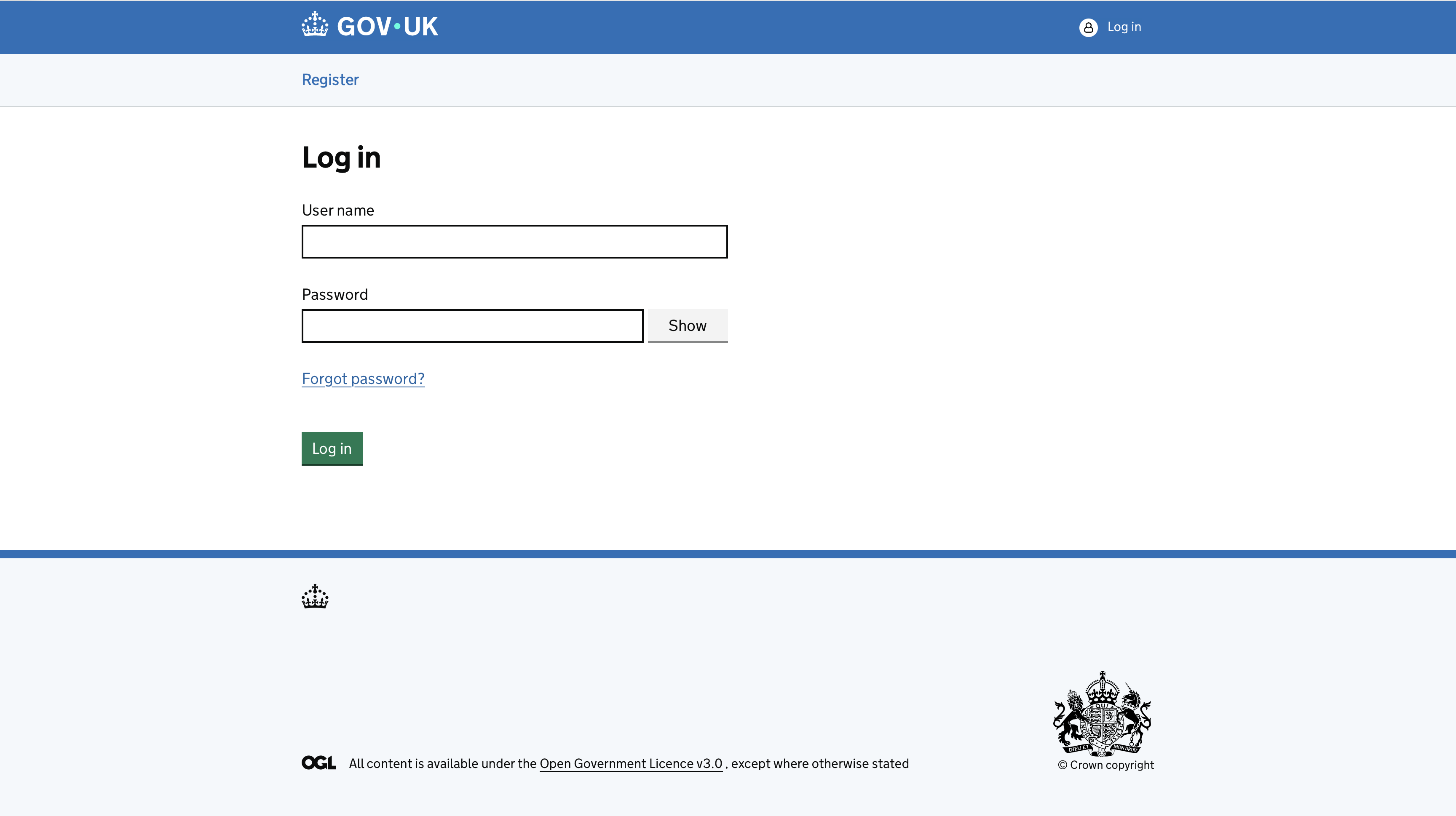 GDS Portal login page.