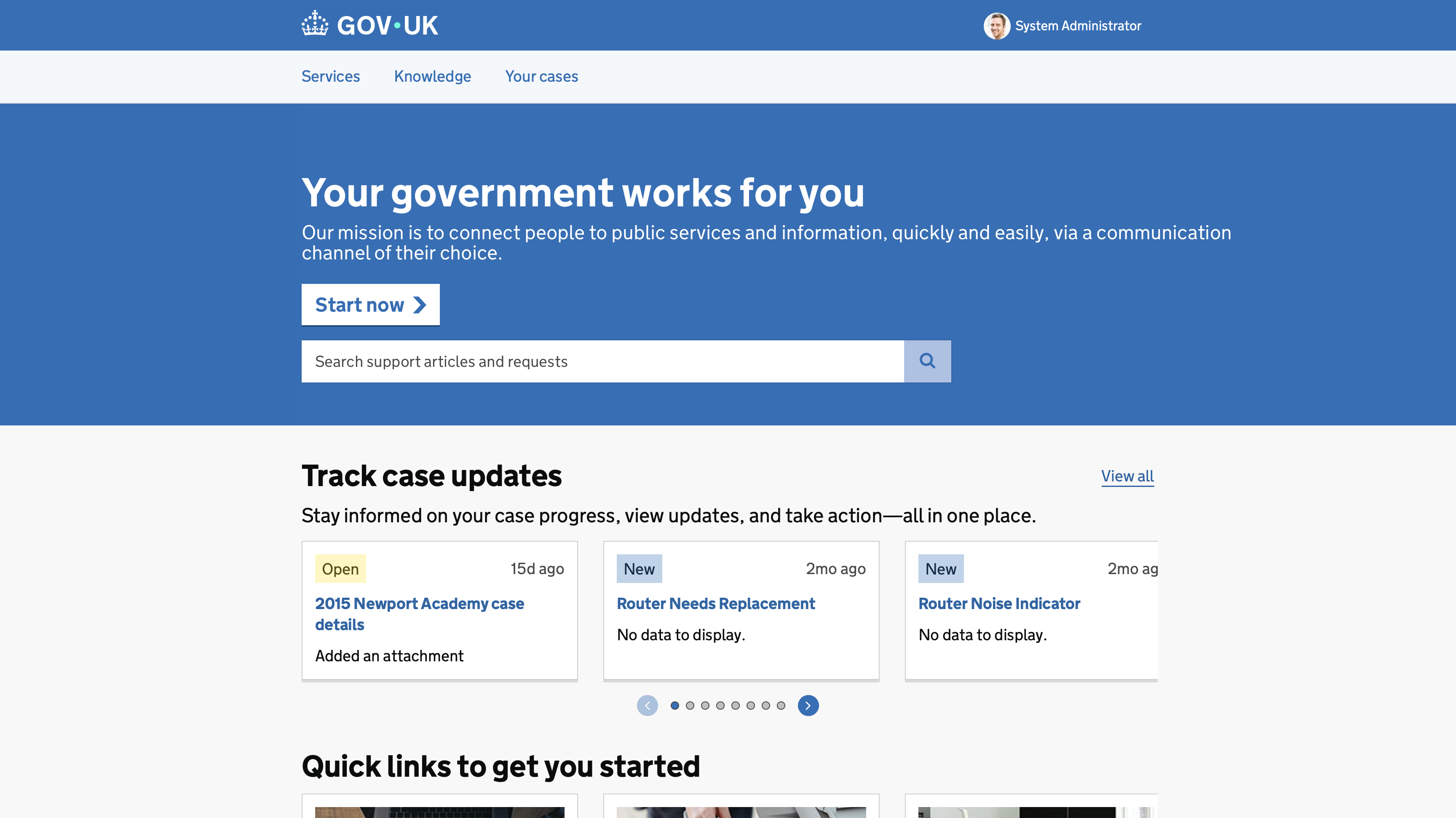 GDS Portal view for UK constituents