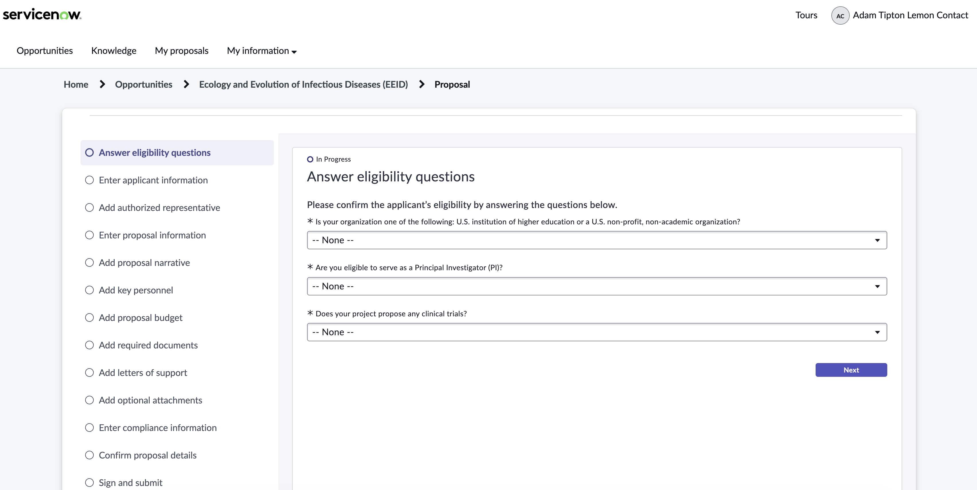 eligibility questions