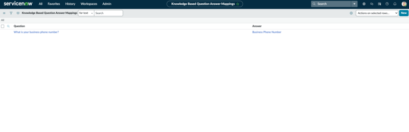 Knowledge Based Question Answer Mappings - list