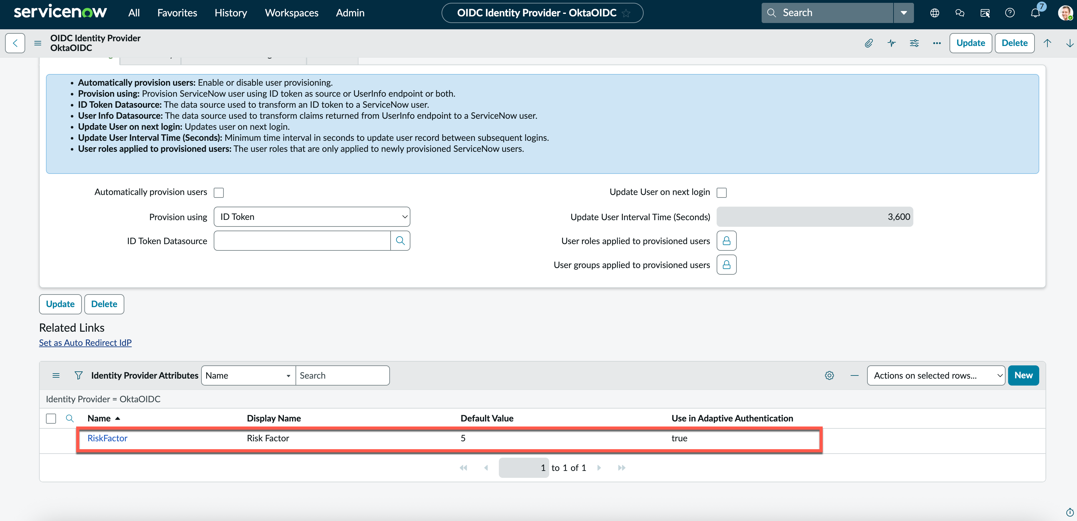 IdP Attributes for OIDC