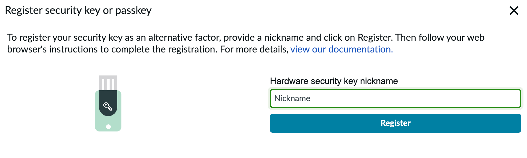 MFA - Hardware key setup