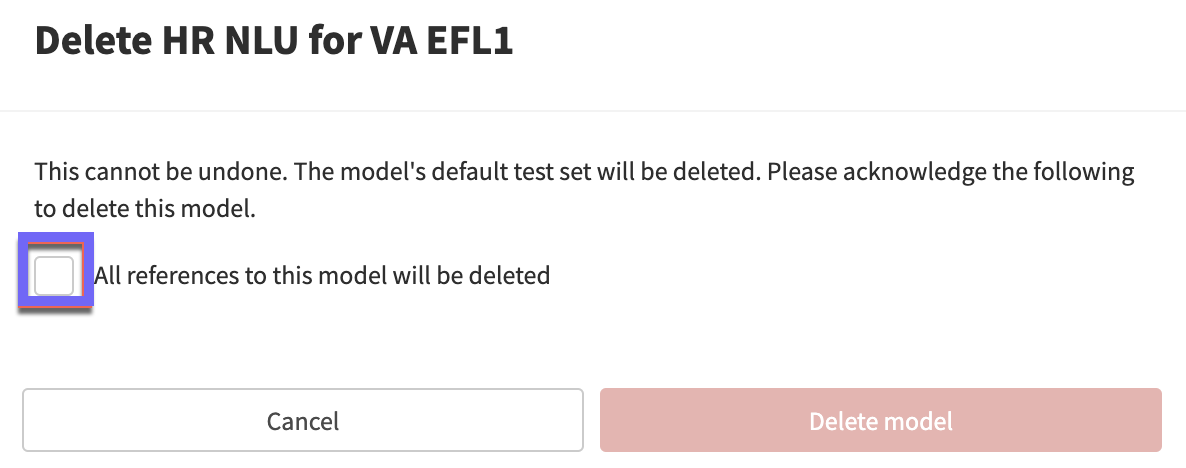 Confirmation popup for Delete model