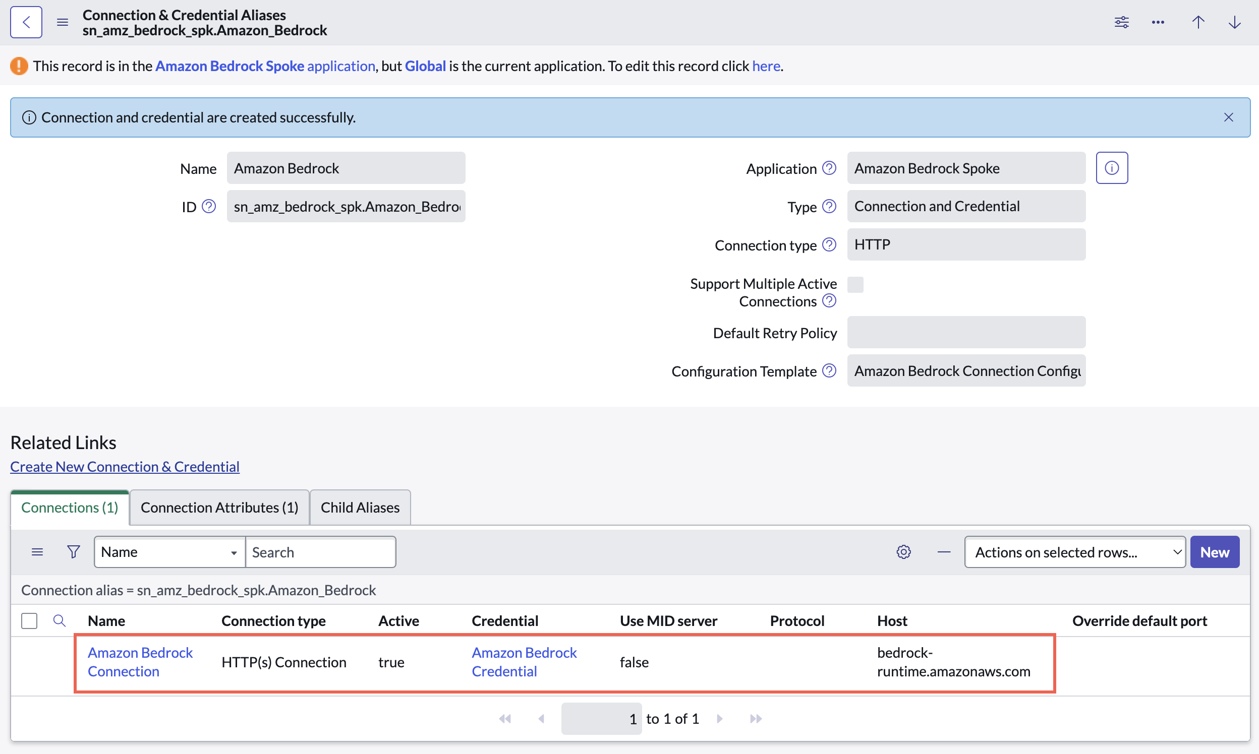 Amazon Bedrock の完全な接続。