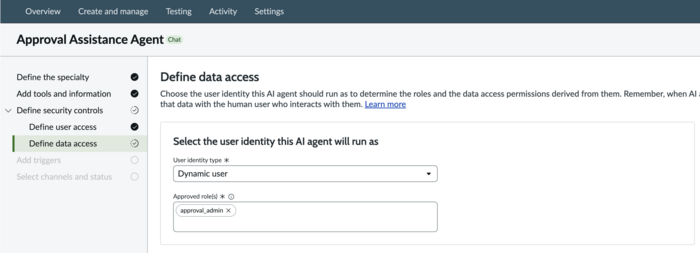 Define data access step for Approval Assistant agent