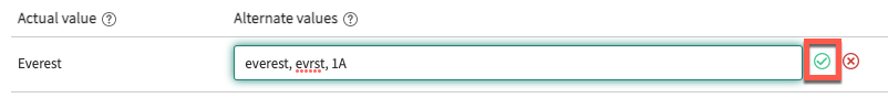 Alternate values in a vocabulary list item.