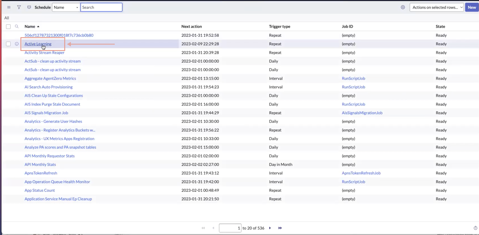 Schedule page.