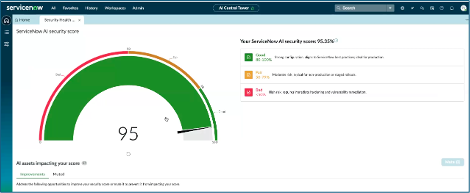 ServiceNow AI security score.