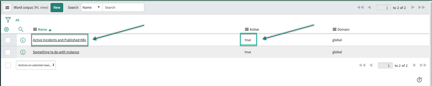 When you click Update, the system validates the addition of the components to complete the corpus creation process.
