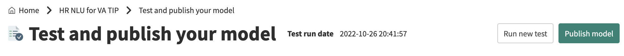 Publish model button