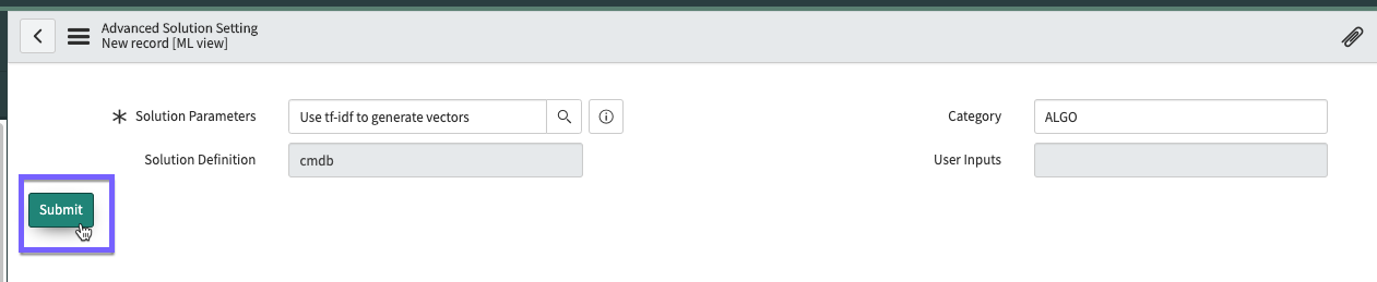 See the new Advanced Solution Setting record you created.