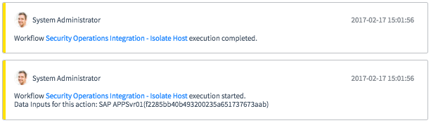 Isolate Host work note example
