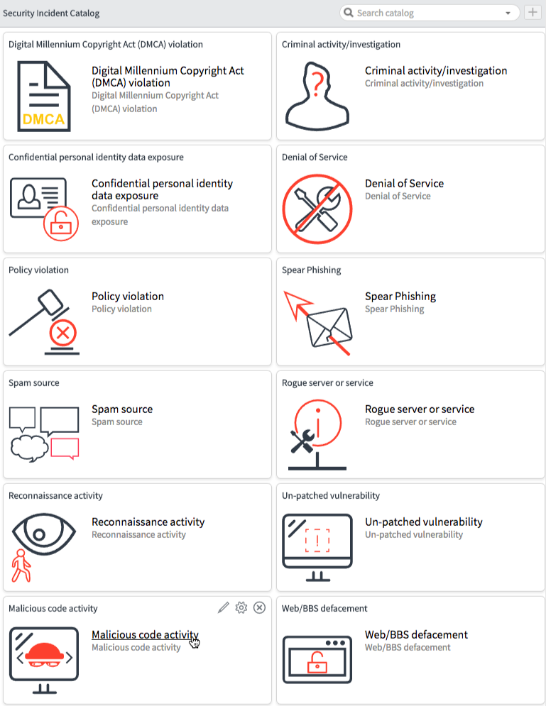 Security Incident Catalog