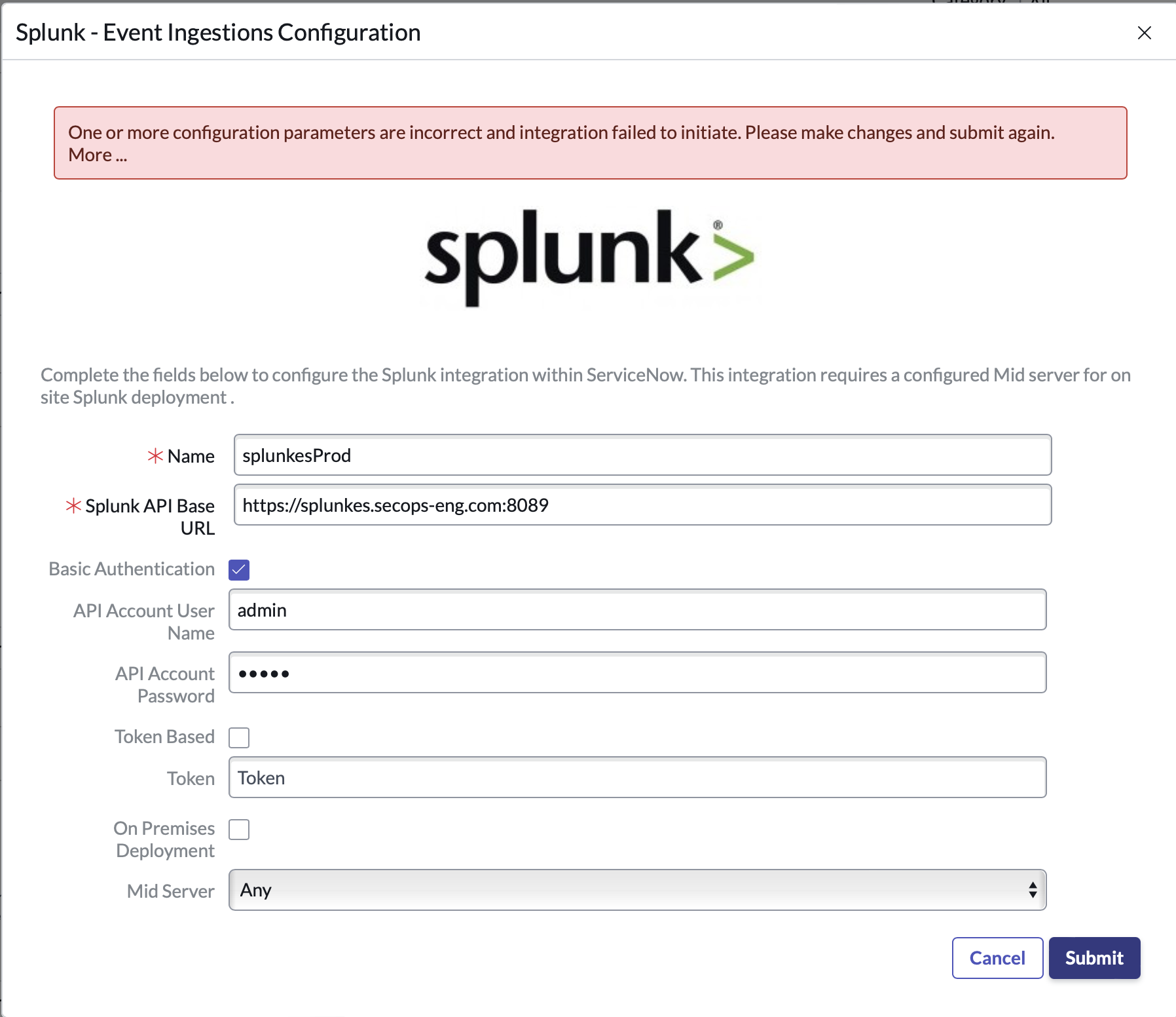 Invalid certificate error