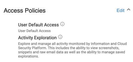 Activity Exploration - access policies