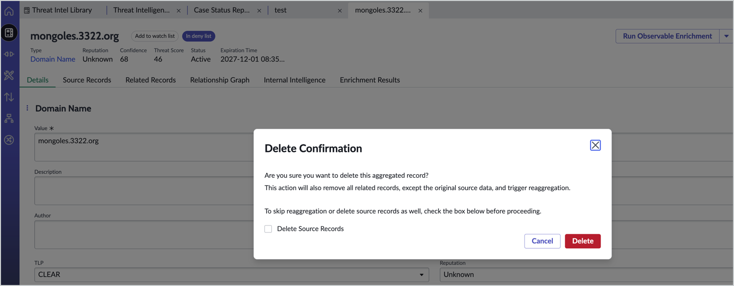 Delete library records