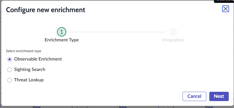 Configure the enrichment type