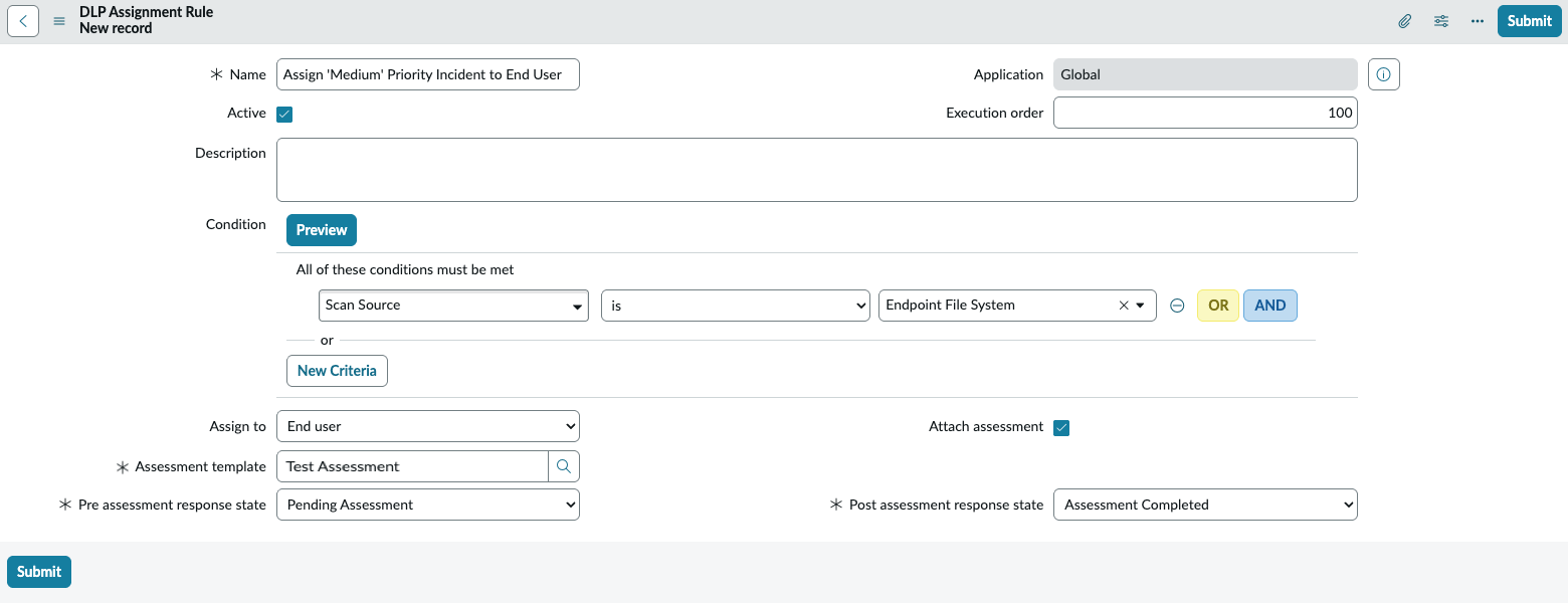 Create the assignment rules for your Data Loss Prevention Incident Response incidents