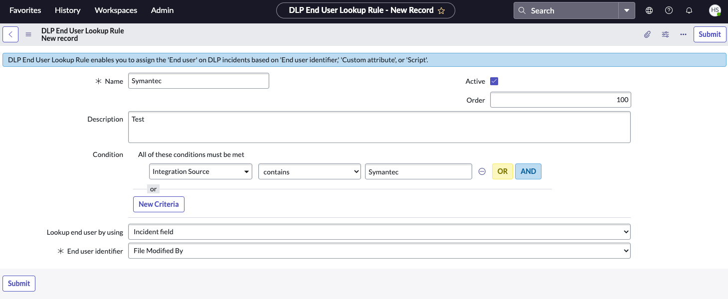 Configure end user lookup rules