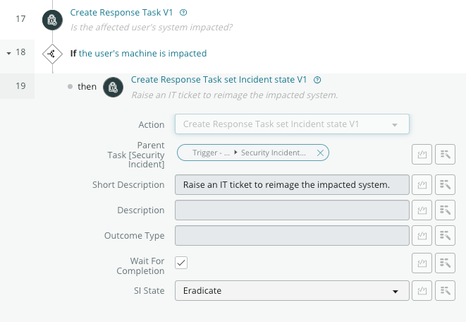 Response task to check if the affected user's system is impacted.
