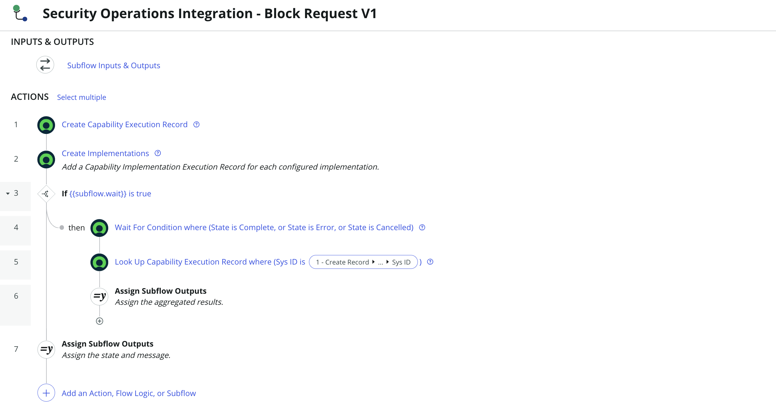 Flow designer for Security Operations Integration- Block Request Flow