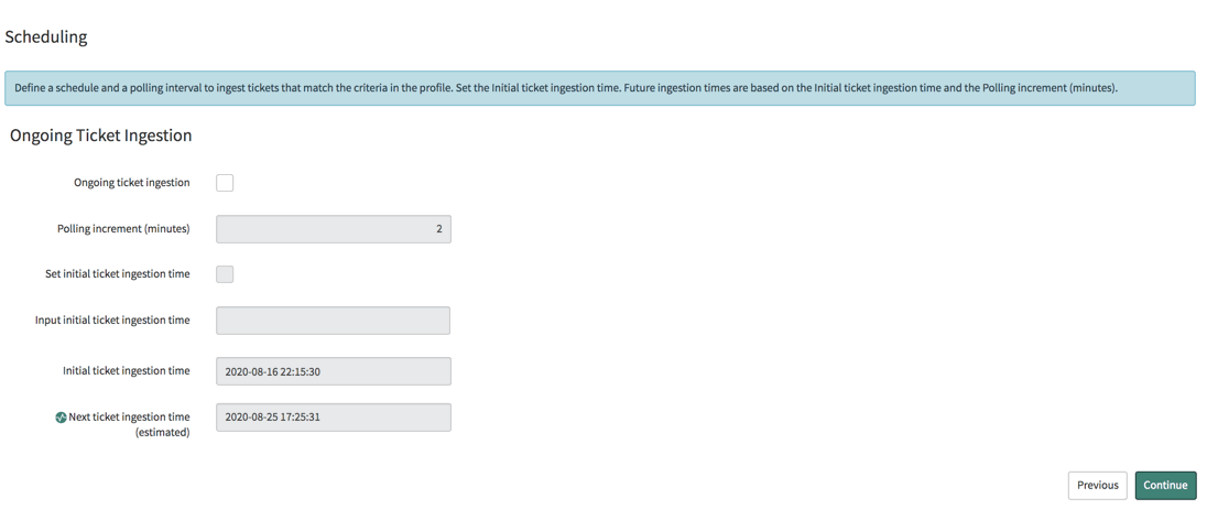 Secureworks CTP: Create Profile: Schedule