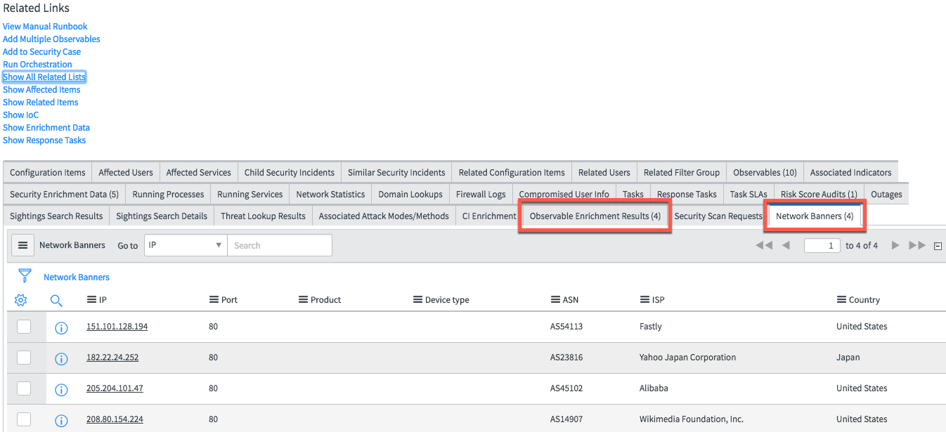 Look up results on the incident record.