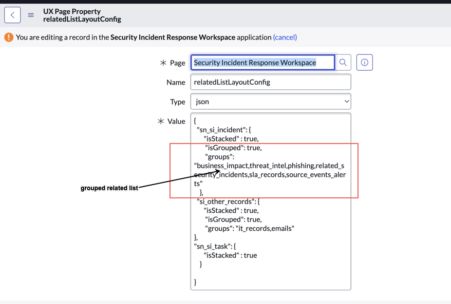 Related List Layout configuration.