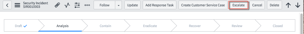 Escalate button