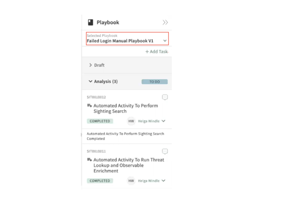 Security Incident New UI: Select playbook