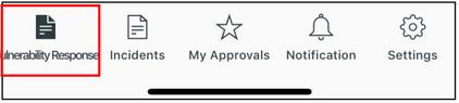 Vulnerability Response icon on mobile device.