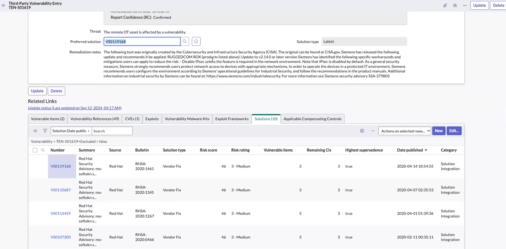 Solutions from the same vendor