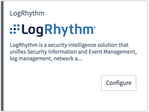 Task: Click Configure button for LogRhythm.