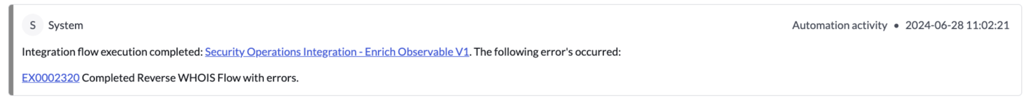 Work notes for an error.