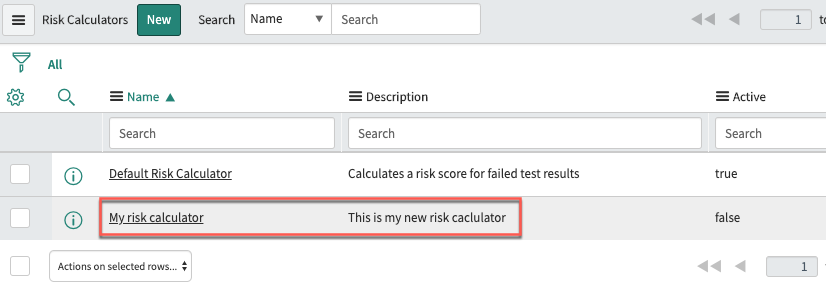 Newly added risk calculator called My risk calculator highlighted