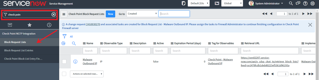 Block List Request Lists