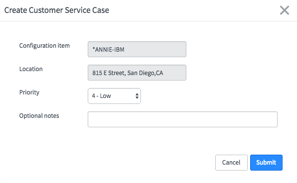 Create Customer Service case