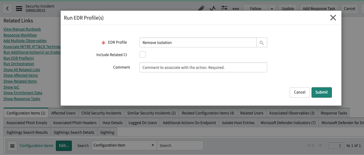 Remove Isolation capability in Microsoft Defender for Endpoint