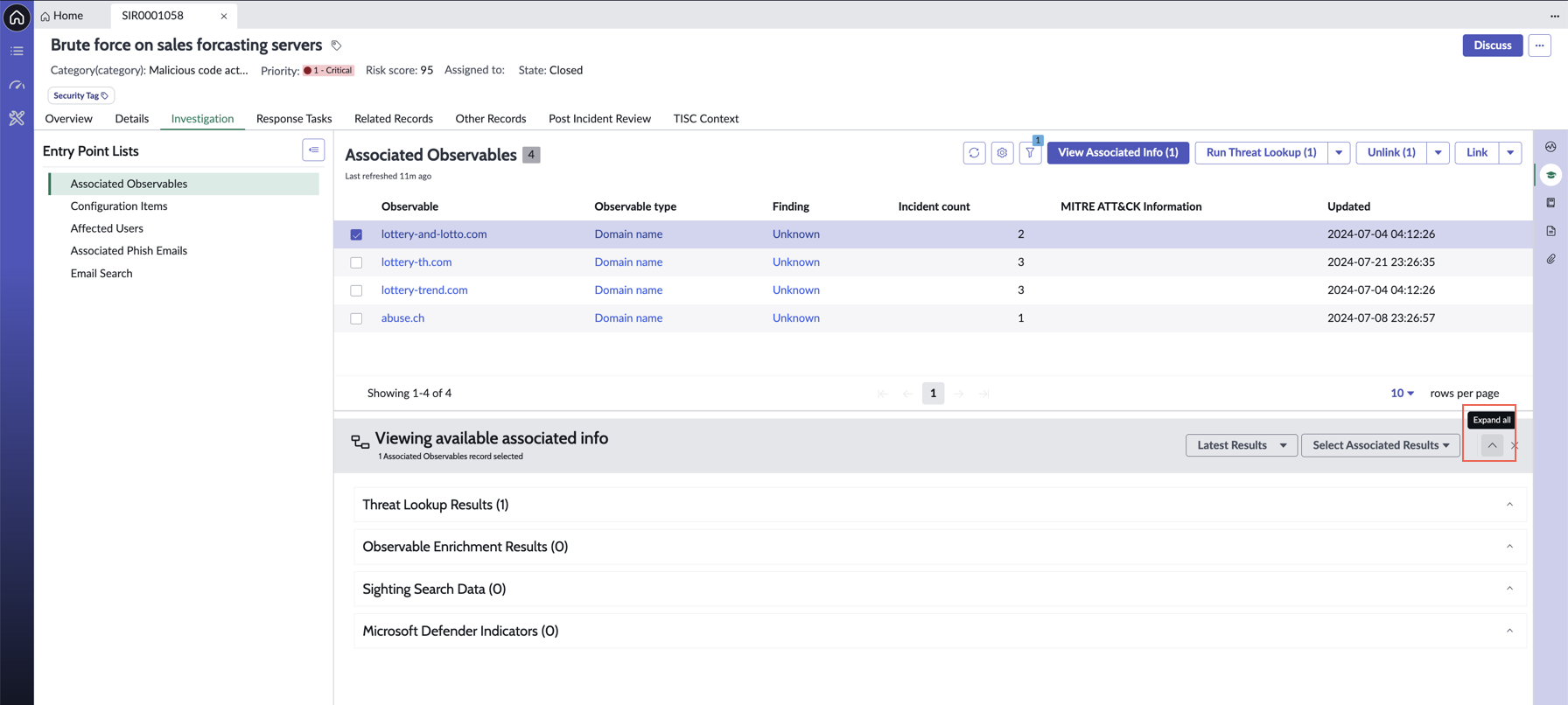 Expand all option view.
