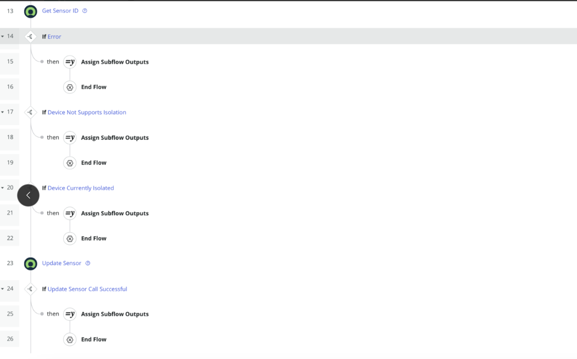 Flow designer for Security Operations Carbon Black Integration - Isolate Host
